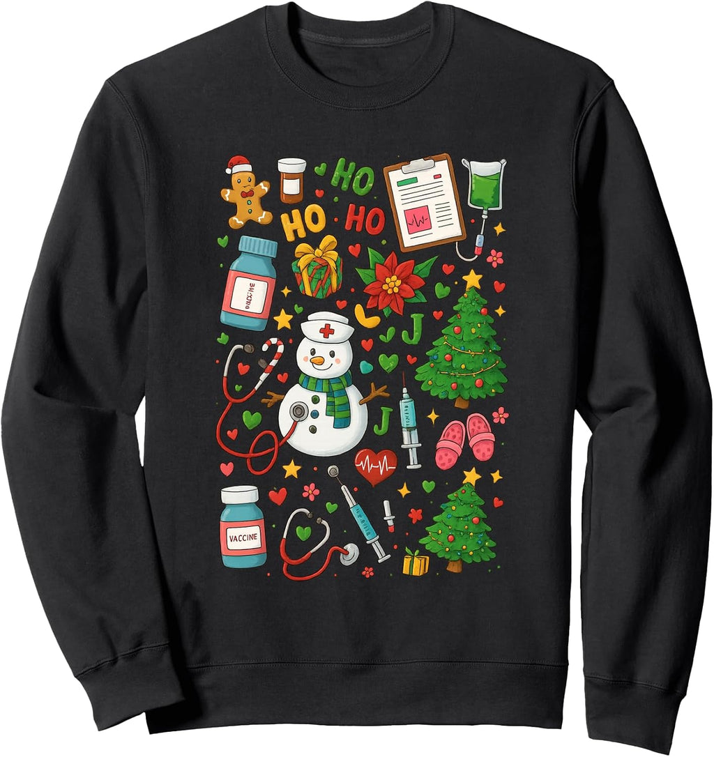 Funny Nurse Christmas Medical Holiday Healthcare Merry Xmas Sweatshirt
