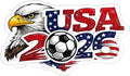 USA World Cup Car Decal 2026, Vinyl Waterproof Soccer Stickers, for Car, Window, Laptops (USA)