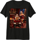 Muscular Xmas Fitness Santa Claus Christmas Couple Holiday Premium Tri-Blend T-Shirt