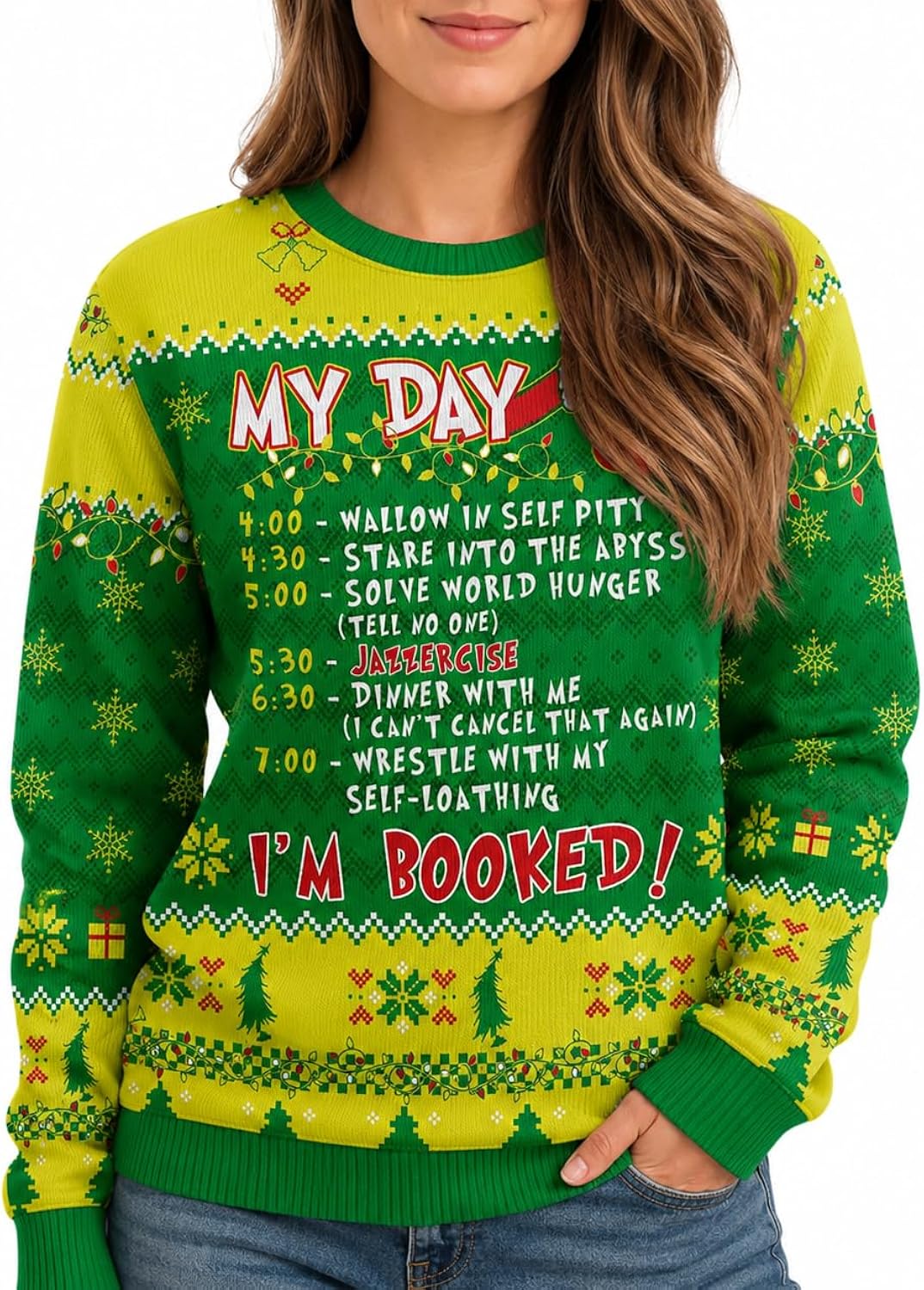 My Day I'm Booked Christmas Sweaters For Women - Bye Buddy Ugly Christmas Sweater Women