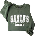 Santa's Favorite Nurse Christmas Sweatshirt Funny Holiday RN Festive Snowflake Nursing Sweatshirt Gift