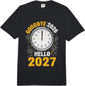 Goodbye 2026 Hello 2027 Tee with Clock New Year 27 Comfort Colors Adult Heavyweight T-Shirt