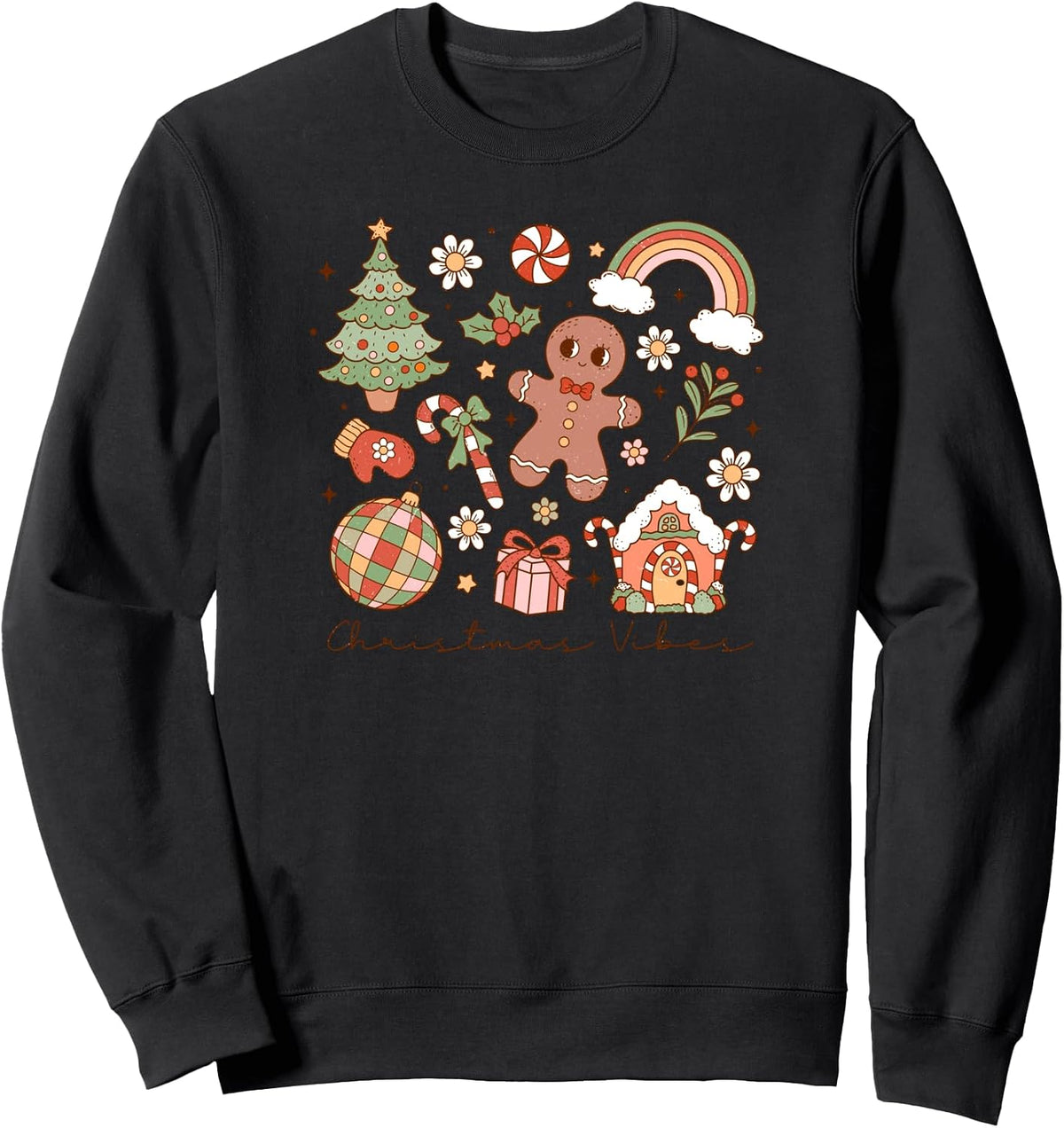 Christmas Vibes Cozy Cute Winter Sweatshirt