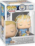 Erling Haaland #68 Facsimile Signed Reprint Laser Autographed Funko POP! Soccer Manchester City Figurine with Protector Case