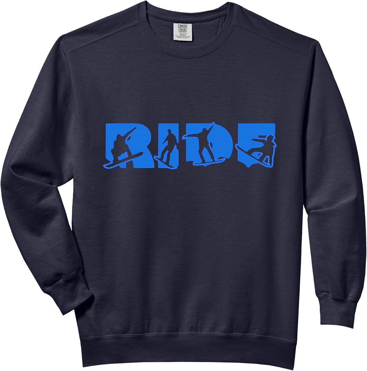 Ride Snowboard Blue Ride Snowboarder Dark Ride Snowboarding Comfort Colors Adult Sweatshirt
