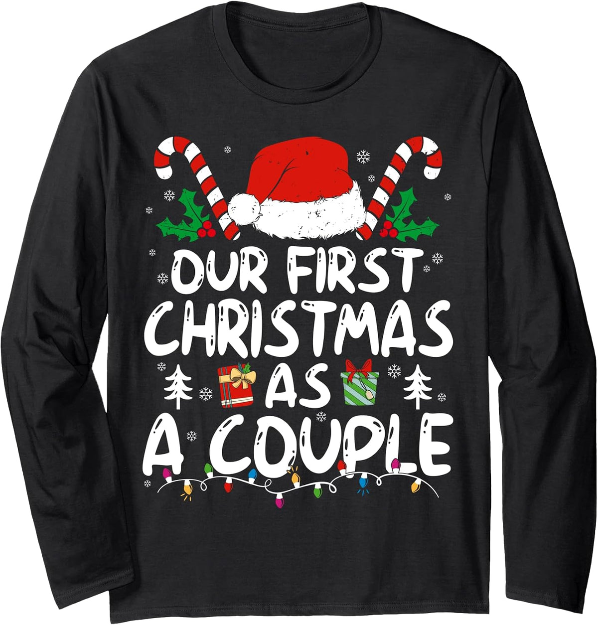 Our First Christmas As A Couple Just Married Mr and Mrs Wife Long Sleeve T-Shirt