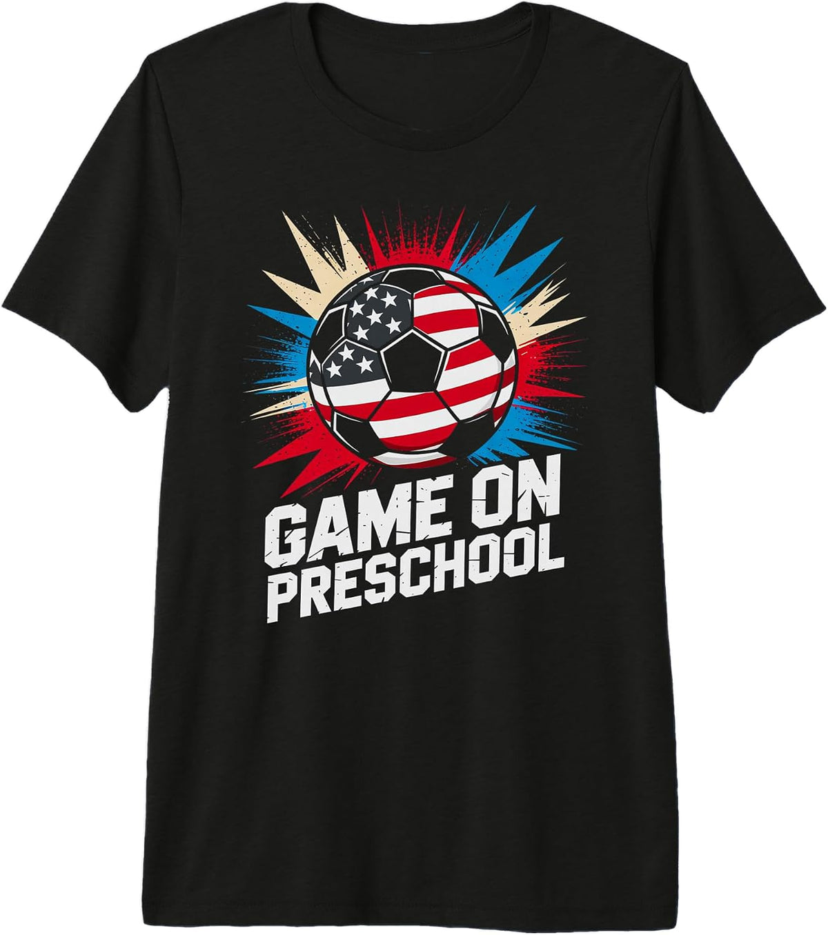 Red White Game ON Preschool School Soccer Ready Teacher Premium Tri-Blend T-Shirt