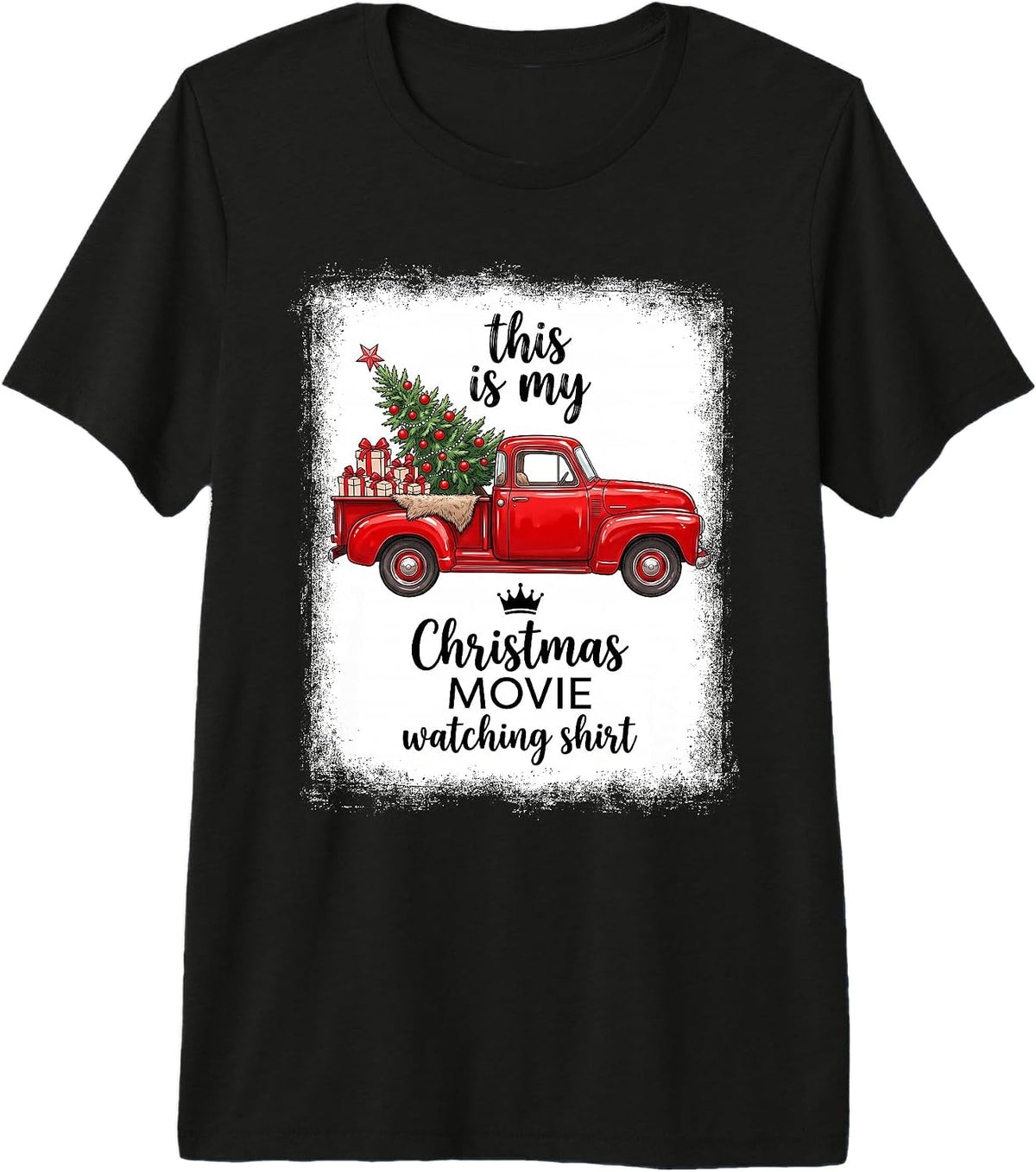 Vintage Retro Red Truck This is My Christmas Movie Watching Premium Tri-Blend T-Shirt