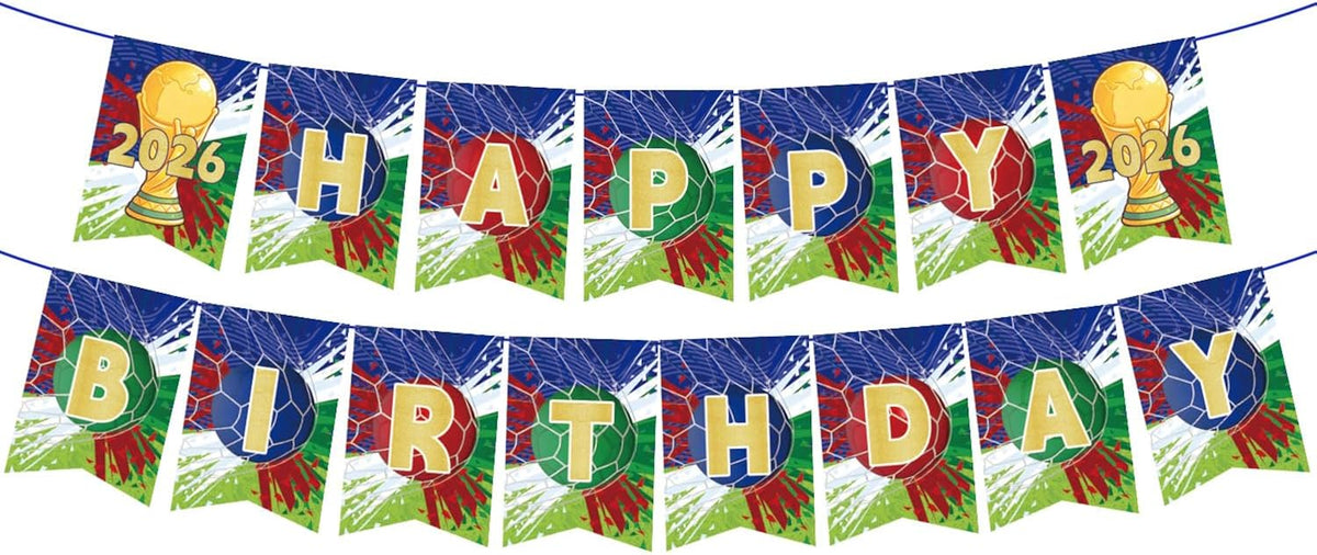 World Cup 2026 Happy Birthday Banner,World Cup Soccer Theme Party Decoration Unisex