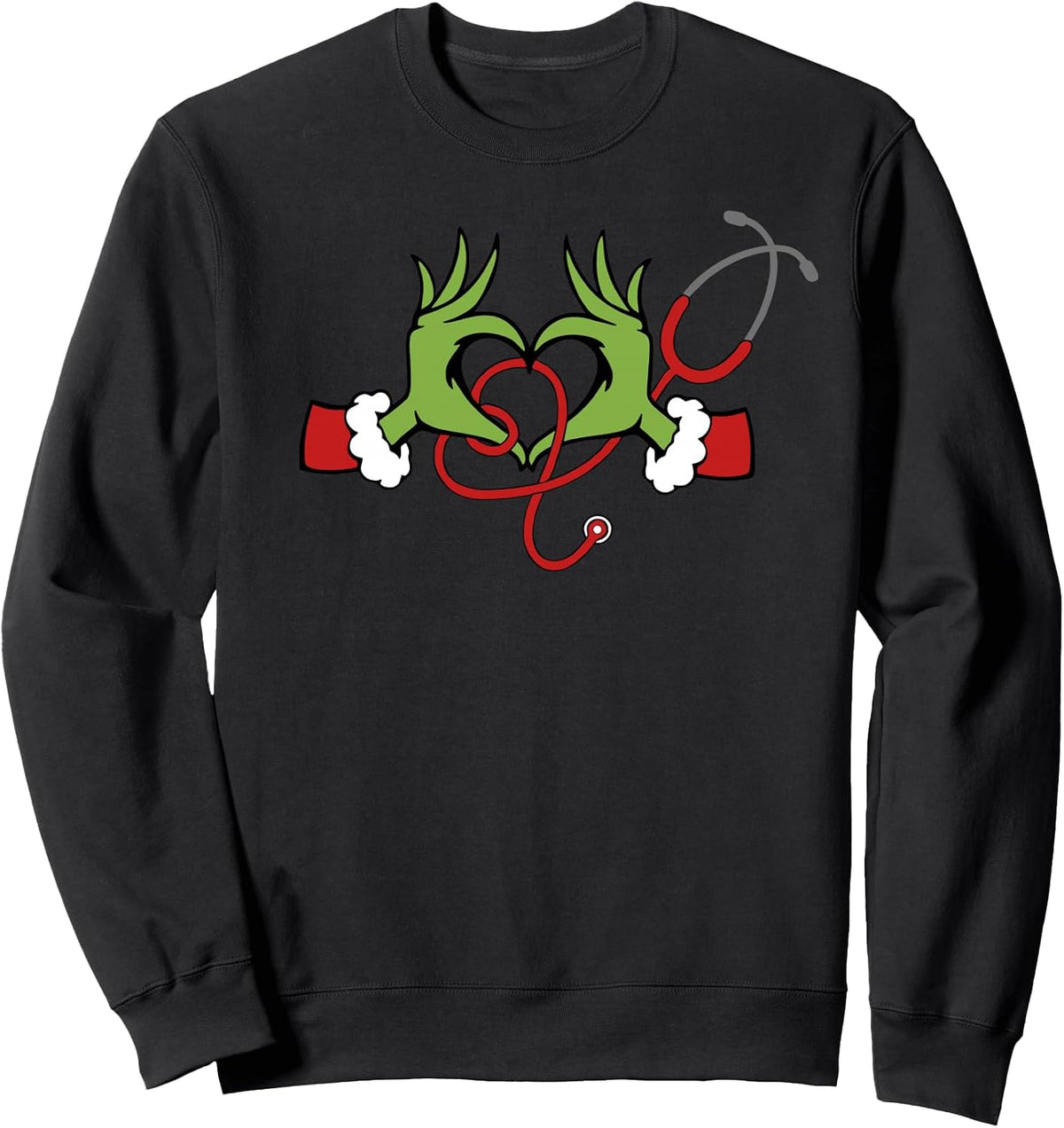 Stethoscope Nurse Merry Christmas Xmas Santa Pajamas Holiday Sweatshirt