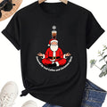 Powered By Iced Coffee and Christmas Spirit T-Shirt, Santa Coffee Lover Graphic Tee