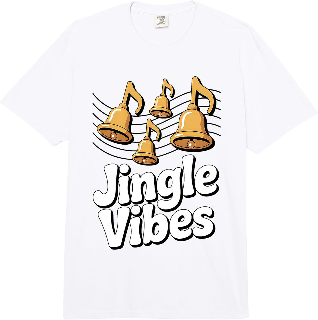 Jingle Vibes Holiday Bells Music Xmas Carol Funny Christmas Comfort Colors Adult Heavyweight T-Shirt