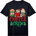 Mens Coffee Crew Xmas Holiday Santa Hat Coffee Drinker Christmas Performance T-Shirt