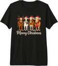 Mooey Christmas Cowgirl Xmas Funny Western Christmas Cow Premium Tri-Blend T-Shirt