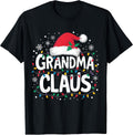 Grandma Claus Christmas Lights Pajama Family Matching Group T-Shirt