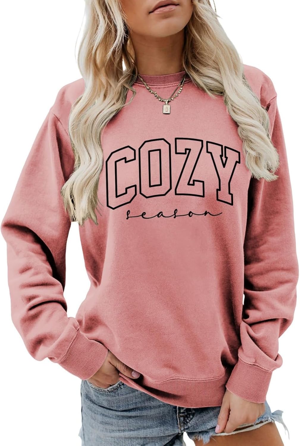 Cozy Season Sweatshirt Vintage Autumn lover Casual Shirt Women Crewneck Get Cozy Pullover Winter Weather Fall Sweater