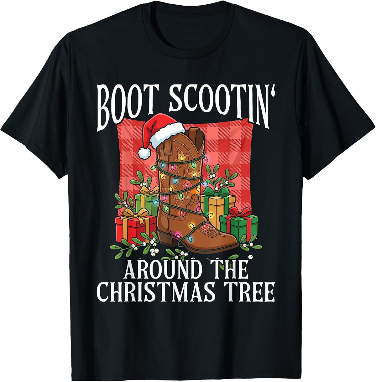 Boot Scootin' Funny Cowgirl Christmas Country Western T-Shirt