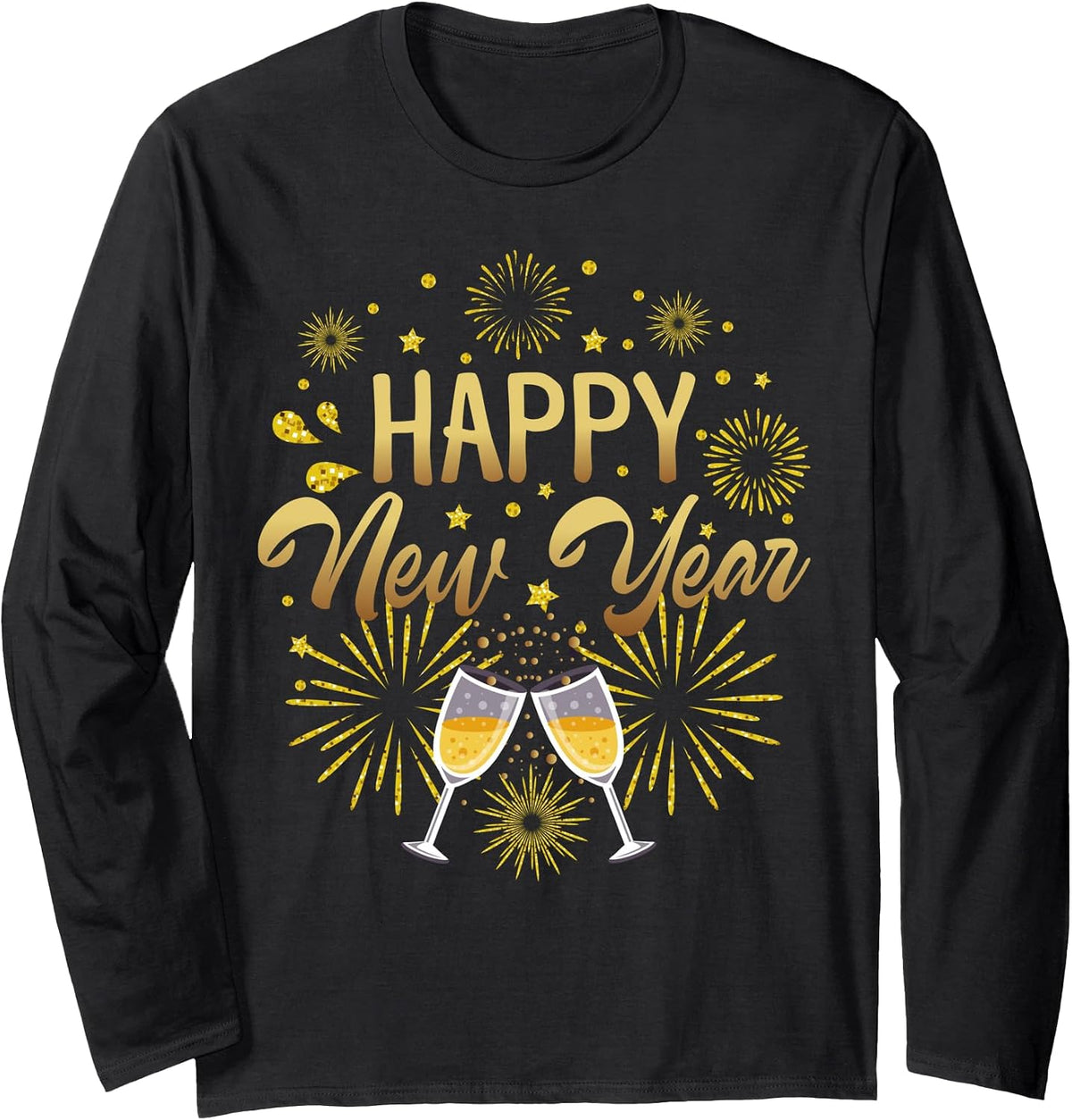 Happy New Year Family Matching Funny New Year Party Firework Long Sleeve T-Shirt