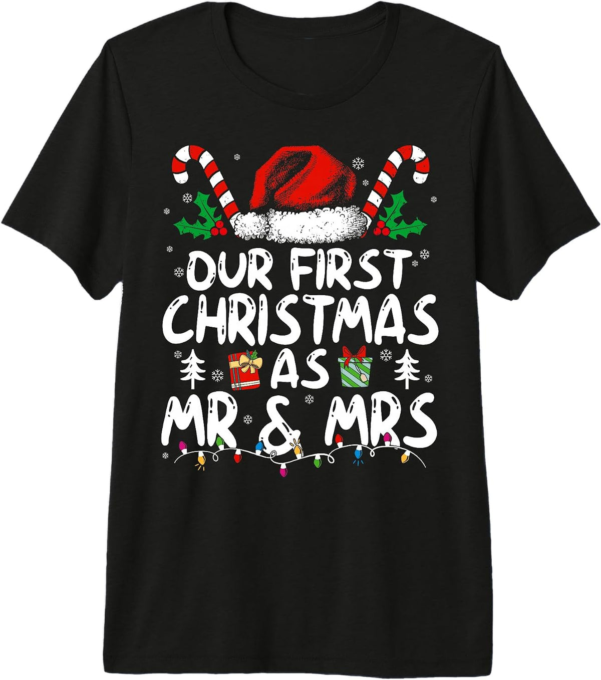 Our First Christmas As Mr and Mrs Just Married Couples Wife Premium Tri-blend T-Shirt