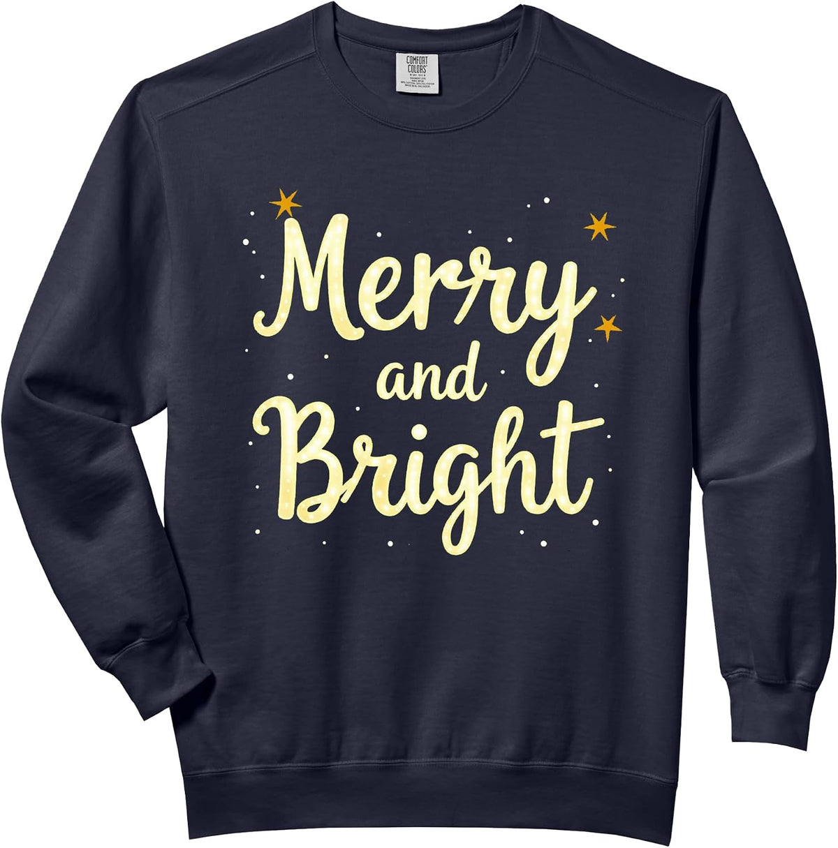 Merry and Bright Christmas Holiday Comfort Colors Adult Sweatshirt