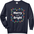 Christmas Merry And Bright Colorful Lights Holiday Design Comfort Colors Adult Sweatshirt