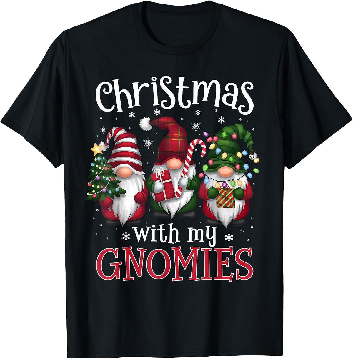 Black Christmas Gnomes T-Shirt