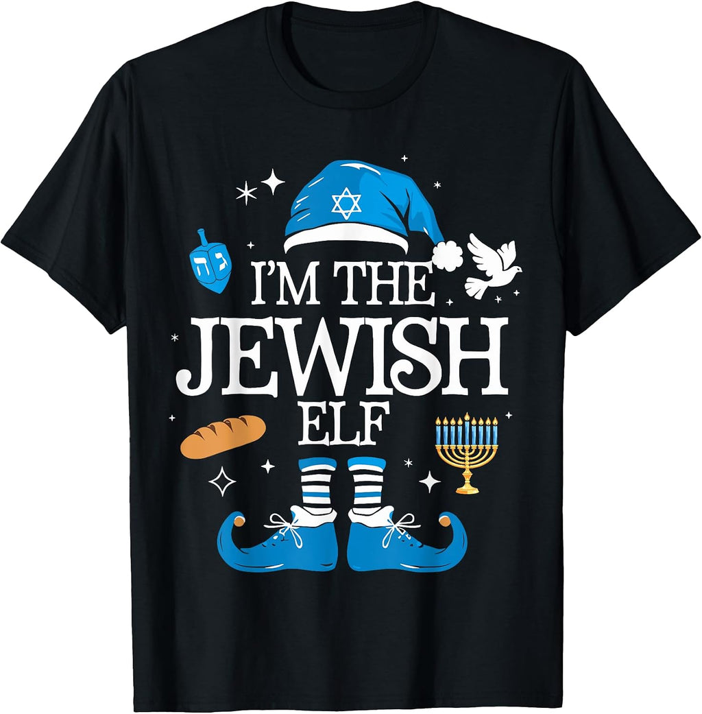 Happy Hanukkah Jewish Elf Family Group Christmas T-Shirt
