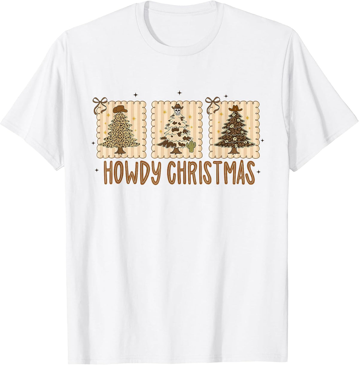 Coquette Howdy Christmas, Xmas Western, Cowgirl Xmas Bow T-Shirt