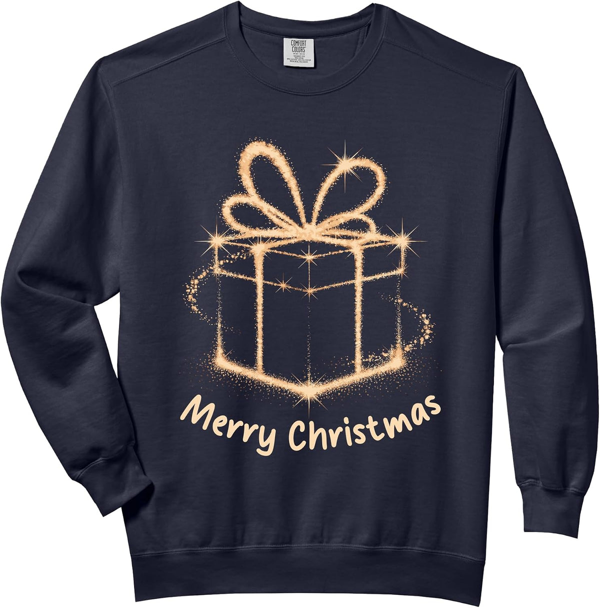 Xmas Present Merry Christmas Lights Holiday Men Women Kids Comfort Colors Adult Sweatshirt