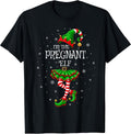 Family Matching Women Funny I'm The Pregnant Elf Christmas T-Shirt