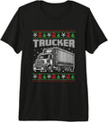 Trucker Xmas Truck Driver Merry Trucking Ugly Christmas Premium Tri-Blend T-Shirt