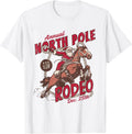 Vintage North Pole Rodeo Cowboy Santa Country Christmas T-Shirt