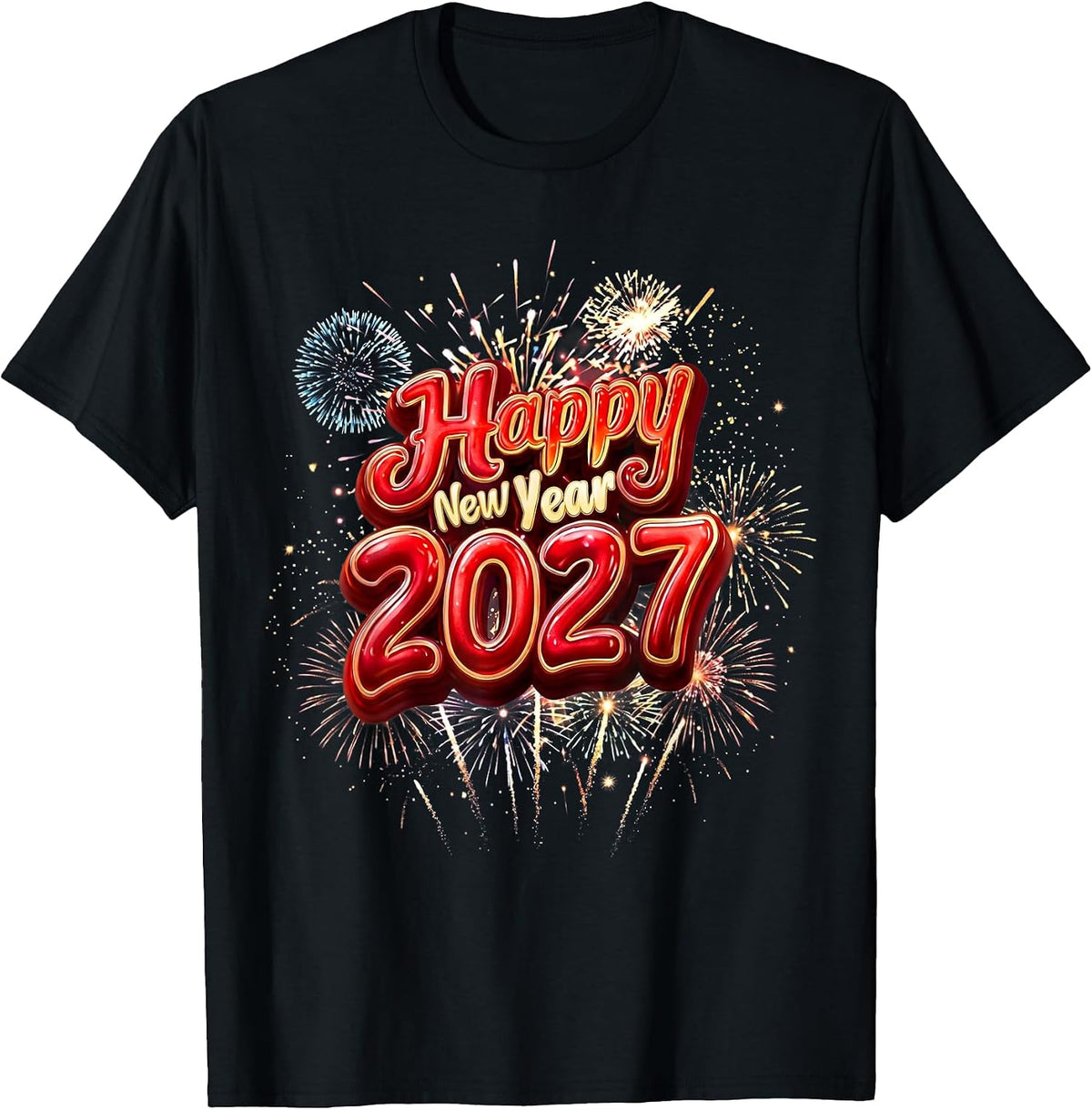 Happy New Year 2027 Eve Party Family Xmas Firework T-Shirt T-Shirt