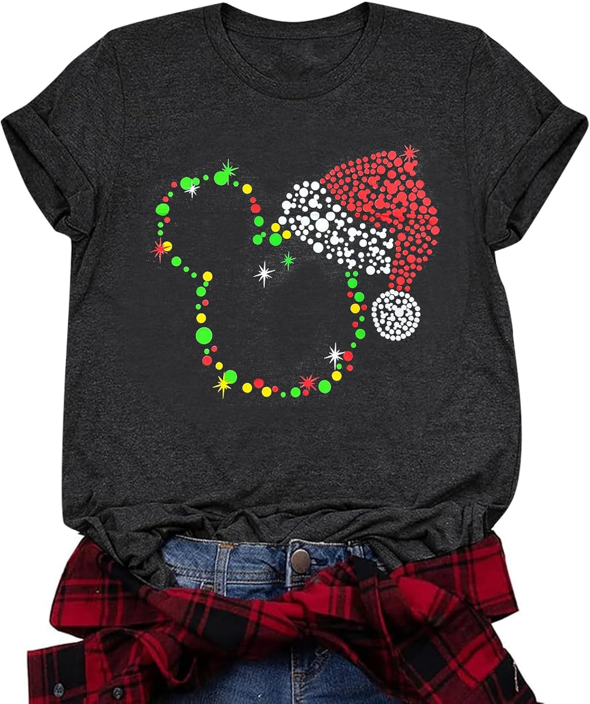 Christmas Shirts for Women Funny Magical Christmas T-Shirt Merry and Bright Shirt Xmas Holiday Tee Tops