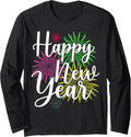 Happy New Year Fireworks Family Matching New Year Eve Party Long Sleeve T-Shirt