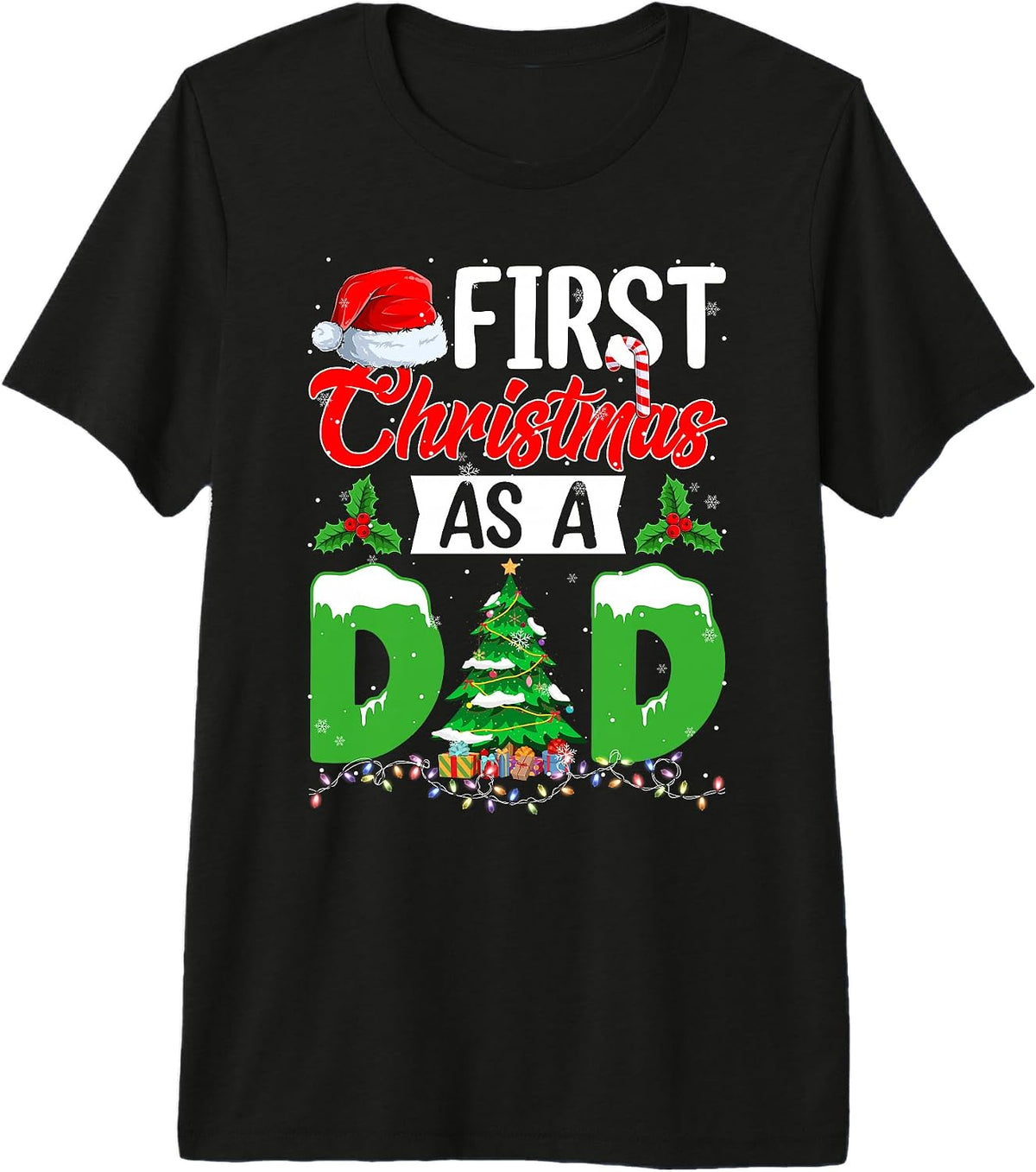 Funny First Christmas As A Dad New Daddy Father's Day Men Premium Tri-blend T-Shirt