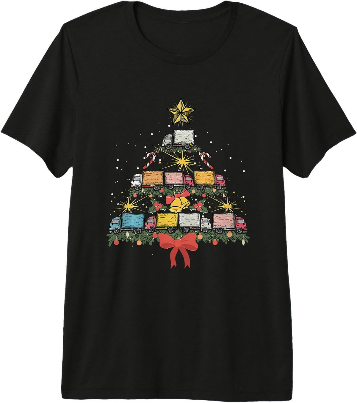 Truck Xmas Tree Ornaments Trucker Merry Trucking Christmas Premium Tri-Blend T-Shirt