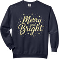 Merry and Bright Christmas Holiday Festive Xmas Stars Comfort Colors Adult Sweatshirt