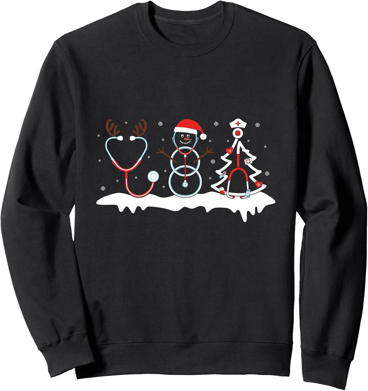 Nurse Stethoscope Christmas Tree Snowman Winter Xmas Holiday Sweatshirt