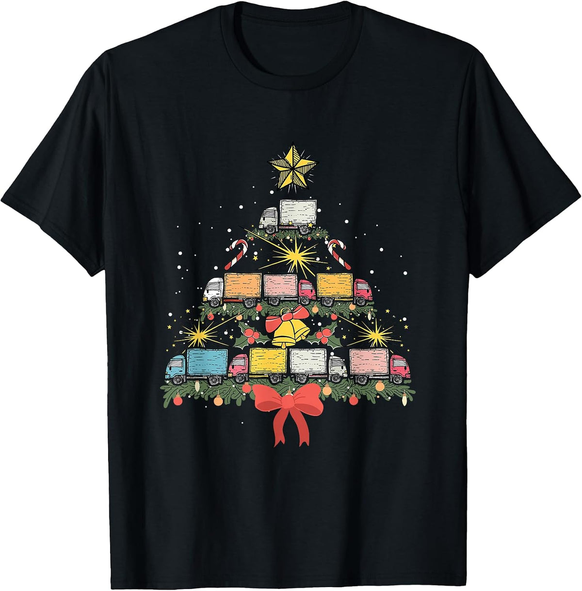 Truck Xmas Tree Ornaments Trucker Merry Trucking Christmas T-Shirt