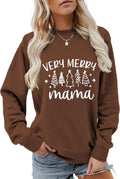 Very Merry Mama Sweatshirts for Women, Merry Christmas Long Sleeve Tops Shirts Loose Fit Crewneck Pullover
