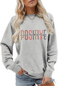 Positive Mind Vibes Life Sweatshirt,Inspirational Quote Shirt Women Crewneck Motivational Fall Winter Pullover Tops