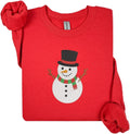Embroidered Christmas Sweatshirt Holiday Sweaters with Reindeer Snowflakes Tree Cookies Snowman
