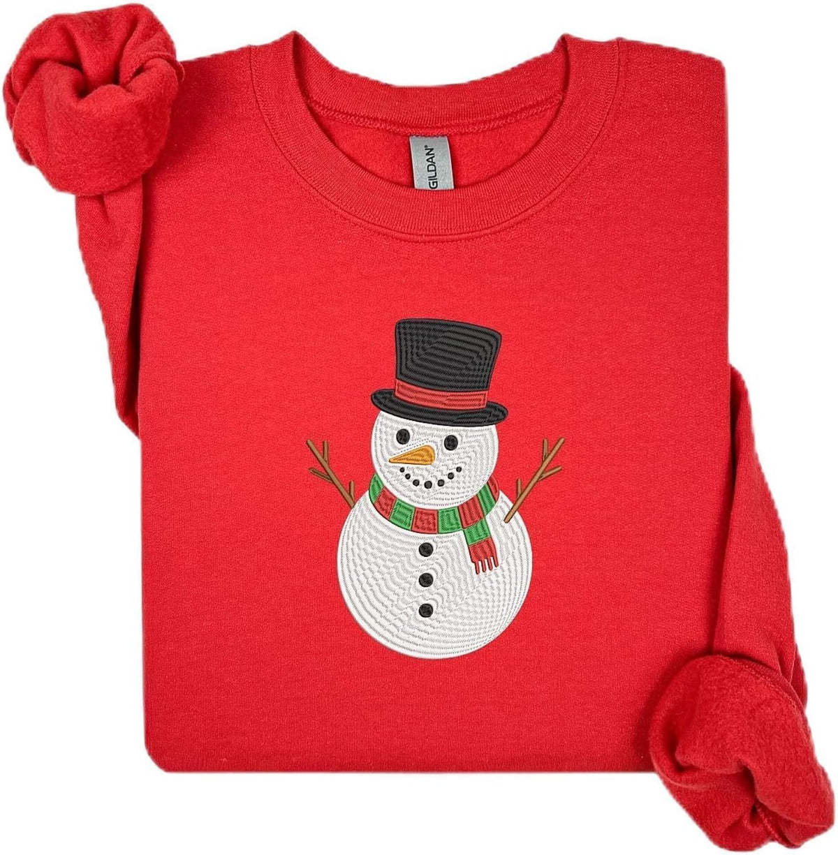 Embroidered Christmas Sweatshirt Holiday Sweaters with Reindeer Snowflakes Tree Cookies Snowman