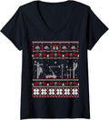 Womens Lineman Ugly Christmas Sweater Gifts for Women Men V-Neck T-Shirt