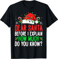 Funny Christmas Kids Adults Dear Santa I Can Explain T-Shirt