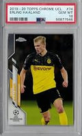 2019-20 Topps Chrome UCL Soccer #74 Erling Haaland Rookie Card Graded PSA 10 Gem Mint Unisex