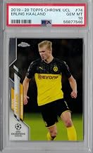 2019-20 Topps Chrome UCL Soccer #74 Erling Haaland Rookie Card Graded PSA 10 Gem Mint Unisex