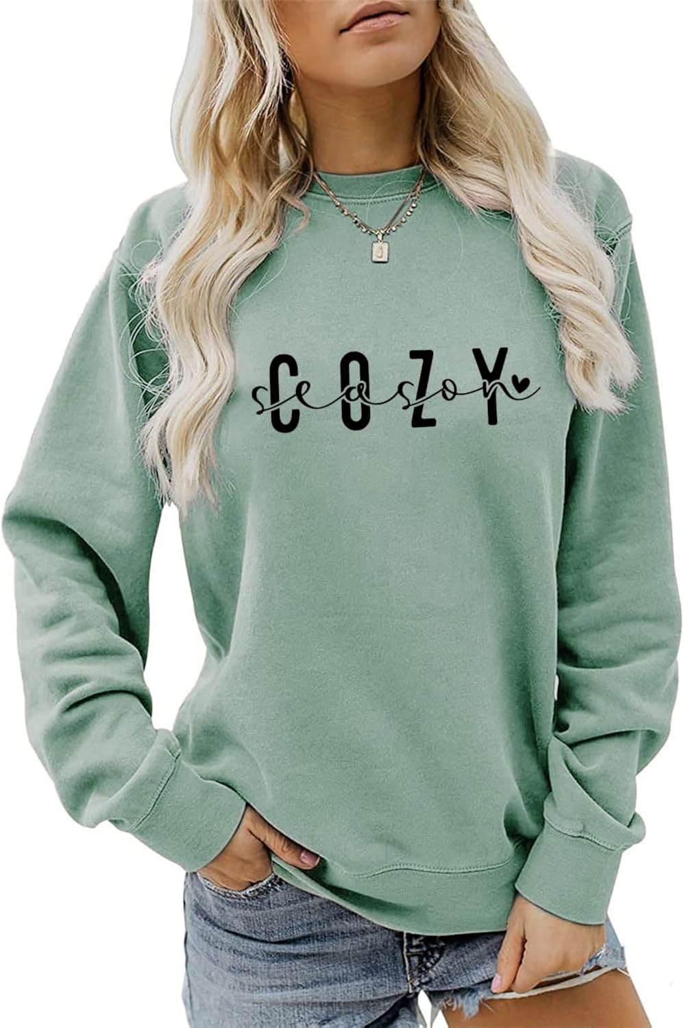 Cozy Season Sweatshirt, Get Cozy Shirt Women Casual Crewneck Pullover Tops, Funny Fall Winter Sweater Weather Blouse
