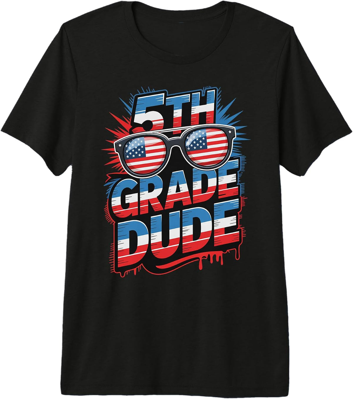 Patriotic 5th Grade Dude Cool Teacher Happy Future Heroes Premium Tri-Blend T-Shirt